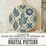 Vintage Indigo Tile Digital Design Size Bundle Png thumbnail 3