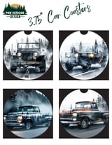 40oz Tumbler Wrap Vintage Jeep PNG, Misty Mountain Forest Adventure Digital Design, Rustic Car Graphic Sublimation Tumbler File thumbnail 8