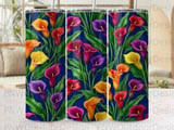 Vibrant Calla Lily Tumbler Wrap Digital Design | Seamless Sublimation PNG for 20oz Skinny Tapered Tumbler | Floral Crafter Gift thumbnail 10