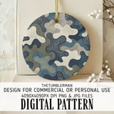 Abstract Digital Pattern Bundle, Dots Navy Blue, Seamless Repeat Pattern, Fabric Design, Commercial Use, Digital Paper, Print on Demand thumbnail 3