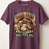 Dad Bod Powered by Beer Pizza BBQ T-Shirt, Funny Father's Day Gift, Husband Birthday Tee, Men's Grilling Apparel thumbnail 8