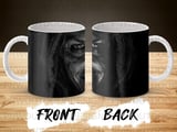 Creepy Old Man Face Mug Wrap, Scary Smile Sublimation Design, Horror Digital Download, Spooky Halloween PNG Graphic thumbnail 8