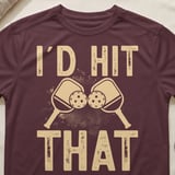 Pickleball Sport-Tek Performance Tee, I'd Hit That, Athletic Humor Open Play Pickleball Court Apparel thumbnail 2