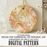 Gold Floral Tumbler Design, Marble Digital Paper, Flower Junk Journal, Printable Tumbler PNG, Scrapbooking Paper thumbnail 3