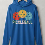 Pickleball Sport-Tek Performance Hood, Pickleball Tri-Color Vintage Balls Graphic, Lightweight Hoodie thumbnail 3