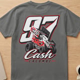 Sprint Car Racing T-Shirt | 97 Cash LaCombe Dirt Track Motorsports Fan Graphic Tee | Bold Race Day Gift for Him thumbnail 4