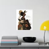 Black Woman Wall Art Poster, Still Becoming Botanical Framed Poster, Afrocentric Self Love Print, Neutral Boho Affirmation Decor thumbnail 11