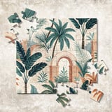 Tropical Palm Tree Digital Pattern, Digital Bundle, Boho Leaves Seamless, Vintage Wall Art Printable, Exotic Jungle Plant Clipart, Digital thumbnail 7