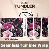 Orchid Tumbler Design, Floral Digital Paper, Watercolor Flower Background, Printable Tumbler Png, Junk Journal Paper, Digital Scrapbooking thumbnail 7