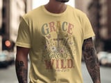 Grace Grows Wild T-Shirt, Christian Faith Tee with Wildflowers & Cross, Boho Inspirational Distressed Religious Shirt, Nature Lover Gift for thumbnail 10