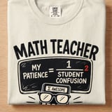 Funny Math Teacher Shirt, My Patience Student Confusion Equation Educator Gift, Awesome Results Worth It Tee or Sweatshirt thumbnail 5