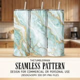 Teal Marble Tumbler Design, Digital Papers, Gold Veins, Printable Tumbler Png, Floral Junk Journal Pages, Watercolor Flower Backgrounds thumbnail 2