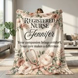 Registered Nurse Floral Blanket thumbnail 1
