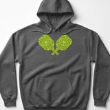 Pickleball Gildan Fleece Hoodie, Crossed Neon Pickleballs Paddle Graphic, Court Pullover thumbnail 4