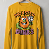 Pickleball Sport-Tek Long Sleeve Tee, Monster Dinks Funny Paddle Art, UV Morning Sun Shield Shirt thumbnail 3