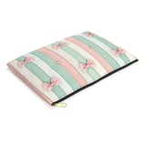 Coquette Bow Pastel Striped Backpack, Cute Pink Bows Spiral Notebook, Romantic Aesthetic Accessory Pouch, Kawaii Girl Gift thumbnail 13