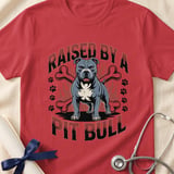 Raised By A Pit Bull Tee | Pit Bull Lover Shirt | Pittie Apparel | Bully Breed Gift thumbnail 2
