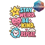 Stay Weird Be Kind Repeat Mug Wrap thumbnail 2