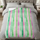 Striped Throw Blanket and Pillow: Watercolor Wash, Soft Cozy Gifts for Home  thumbnail 6