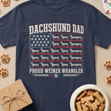 Dachshund Dad American Flag Tee thumbnail 3