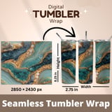 20 oz Agate Tumbler Wrap Sublimation Design, Gold Texture, Straight and Tapered Wrap png, Digital Download for Tumbler thumbnail 5