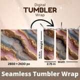 20 oz Skinny Tumbler Wrap, Gold Marble Sublimation Design, Digital Tumbler, Straight and Tapered Wrap png, Instant Download thumbnail 5