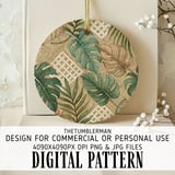 Woven Monstera Tropical Digital Design Size Bundle Png thumbnail 3