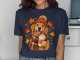 Cozy Fall Golden Retriever Tee thumbnail 4