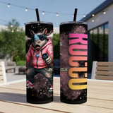 20oz Skinny Tumbler with Straw, Rhino Gamer Tumbler, VR Gaming Cup, Video Game Gift for Boys and Teens thumbnail 8