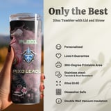 20oz Skinny Tumbler with Straw, Rhino Gamer Tumbler, VR Gaming Cup, Video Game Gift for Boys and Teens thumbnail 4