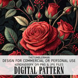 Red Roses Tumbler Design, Floral Digital Paper, Watercolor Flower Backgrounds, Junk Journal Pages, Printable Tumbler Png, Scrapbooking Paper thumbnail 13