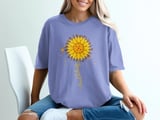 Pickleball Comfort Colors Shirt, pickleball Sunflower Floral Watercolor Print, Vintage Graphic Tee thumbnail 8
