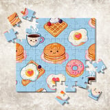 Digital Bundle Pattern, Cute Breakfast Digital Paper, Kawaii Pancakes, Waffles, Eggs, Donut, Coffee Pattern, Foodie Digital, Commercial Use thumbnail 7