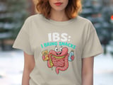IBS T-Shirt, Funny Gut Health Tee, I Bring Snacks Shirt, Low FODMAP TShirt, High Maintenance Clothing, Digestive System T Shirt, Gut Tee thumbnail 4