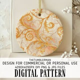 Golden Swirls Tumbler Design, Digital Paper, Floral Background, Junk Journal, Scrapbooking, Printable Tumbler Png, Watercolor Flower thumbnail 3