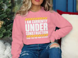 Under Construction Post Surgery Recovery Graphic Standard T-Shirts With Yellow Caution Stripes Print thumbnail 5