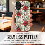 Watercolor Poinsettia Tumbler, Floral Digital Paper, Christmas Tumbler Design, Junk Journal Pages, Scrapbooking Paper, Printable PNG thumbnail 6