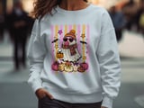 Cute Retro Ghost Halloween Sweatshirt, Trendy Spooky Season Hoodie, Fall Ghost Heart Glasses T-Shirt Gift for Her thumbnail 7