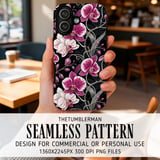 Orchid Tumbler Design, Digital Download, Floral Tumbler PNG, Watercolor Flower Backgrounds, Junk Journal Pages, Digital Scrapbooking Paper thumbnail 6