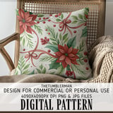Poinsettia Tumbler, Watercolor Flower Digital Papers, Floral Junk Journal, Christmas Digital Paper, Printable Poinsettia Tumbler PNG thumbnail 5