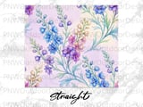 Watercolor Floral Tumbler Wrap PNG 20oz Skinny Sublimation Design | Purple Blue Delphinium Flower Seamless Digital File thumbnail 13