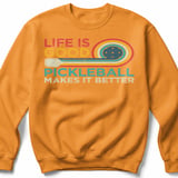 Pickleball Gildan Crewneck Sweatshirt, Life Is Good Pickleball Makes It Better, Cozy Court Warm Up Fleece thumbnail 9