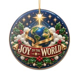 Joy to the World Ornament, Christian Christmas Tree Decor, Religious Holiday Keepsake, Bethlehem Star Earth Globe Faith Gift for Family thumbnail 4