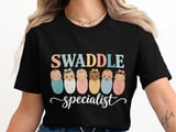 Swaddle Specialist T-Shirt: NICU Neonatal Nurse Tech Baby Nursery thumbnail 4
