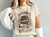 Teaching Is Hard Teacher T-Shirt, Dark Academia Educator Gift, Vintage Book Lover Shirt, Professor Called to Teach Literary Tee thumbnail 3