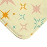 Mid Century Modern Shower Curtain, Bath Mat Retro Atomic Starburst Vintage 1950s Bathroom Decor, Pastel Boho Kitsch Stars Bath Set thumbnail 12