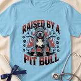 Raised By A Pit Bull Tee | Pit Bull Lover Shirt | Pittie Apparel | Bully Breed Gift thumbnail 5