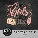 Girls Trip PNG, The Girls Made A Plan Travel Sublimation Design, Retro Vacation Bachelorette Party Shirt PNG Graphic thumbnail 1