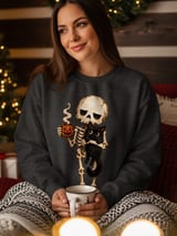 Skeleton Coffee and Black Cat Tee thumbnail 11