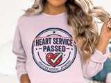 Heart Service Passed T-Shirt: Certified Approved Emblem, Distressed Heart Health Operation Graphic Design thumbnail 1